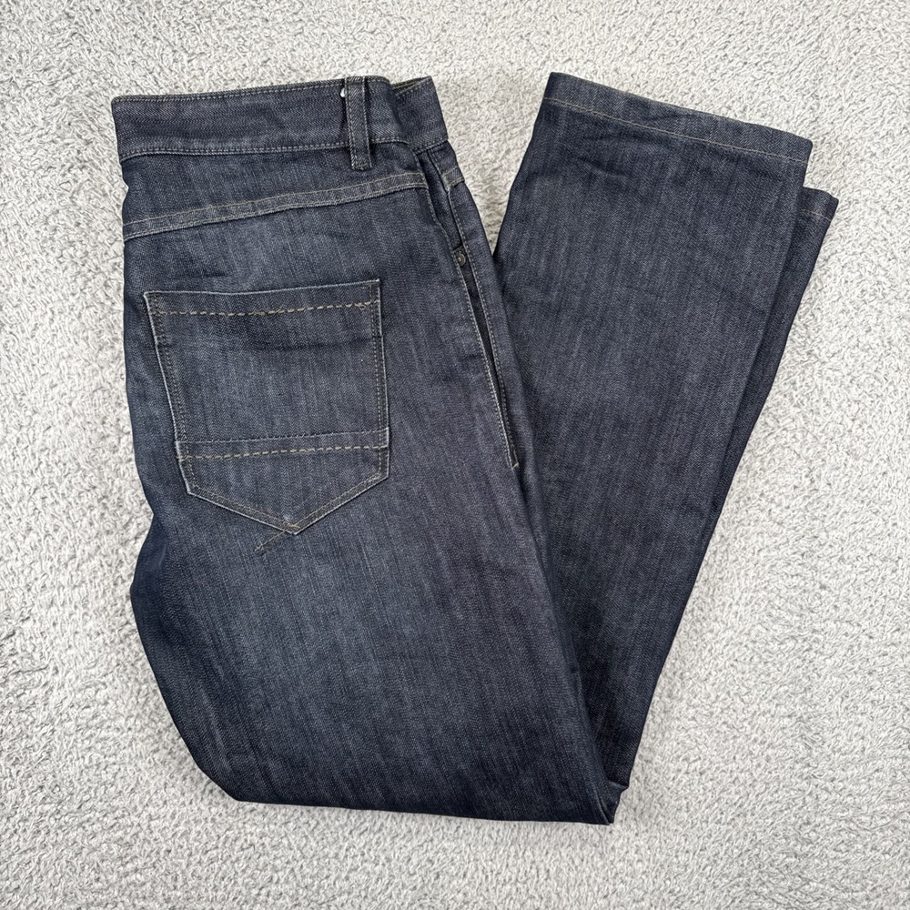 Next Jeans Mens 32x30 Straight Fit Dark Blue Button Fly